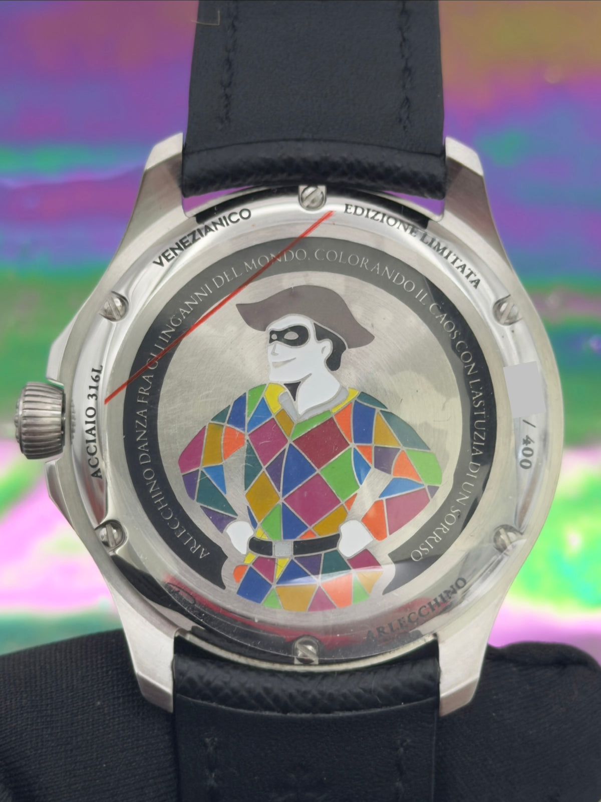 UNWORN 2026 Venezianico Redentore Arlecchino 38mm Mosaic Carnival Dial ~ Limited Edition 005/400 ~ Complete Set
