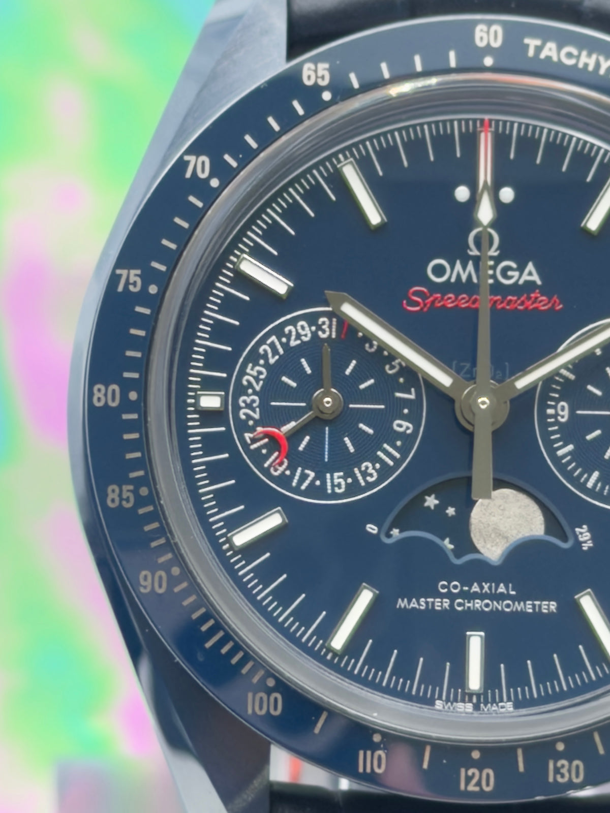 2022 Omega Speedmaster Moonphase “Blue Side of the Moon” 44.25MM Ceramic Automatic -UNWORN -Complete Set