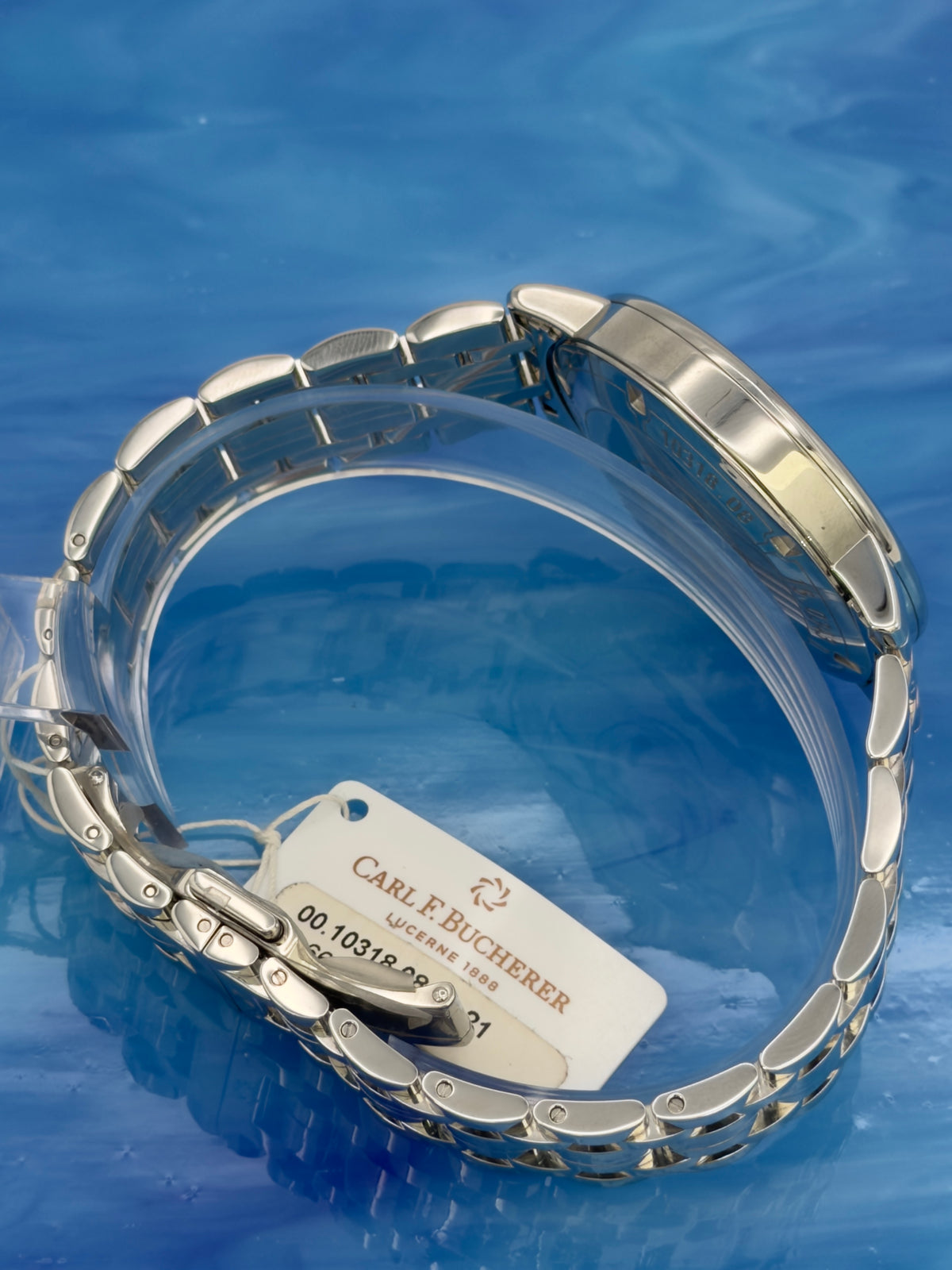 UNWORN w/ Tags Carl F. Bucherer Adamavi 40mm Blue Dial Steel bracelet 00.10318.08.51.21 ~ Watch Only & PLT Travel Case