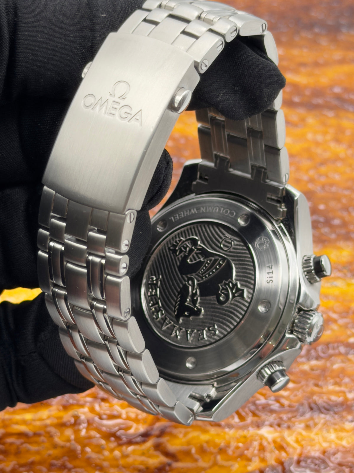2013 Omega Seamaster Diver 300M Chronograph 44mm Black Dial w/ yellow accent 212.30.44.50.01.002 - Complete Set