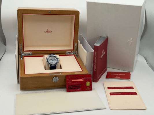 2022 OMEGA Seamaster 42mm Diver 300M Grey Wave Dial Blue Rubber Strap 210.32.42.20.06.001 ~ Complete Set ~ WARRANTY
