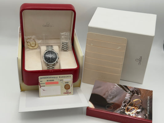 Omega Speedmaster Reduced 39mm Black Dial Steel Bracelet 3510.50.00 - Complete Set w/ Extra Links