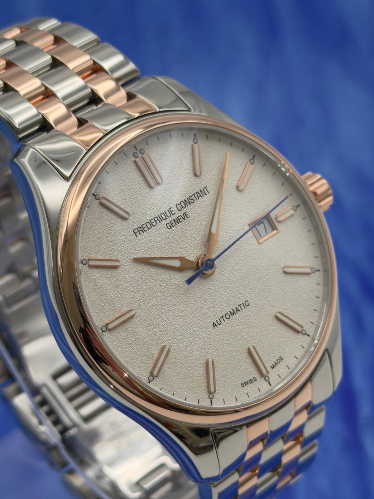 Frederique Constant Classics Automatic 40mm White Dial Two-Tone Rose Gold/Steel Bracelet FC-303SS5B2B - w/ Box