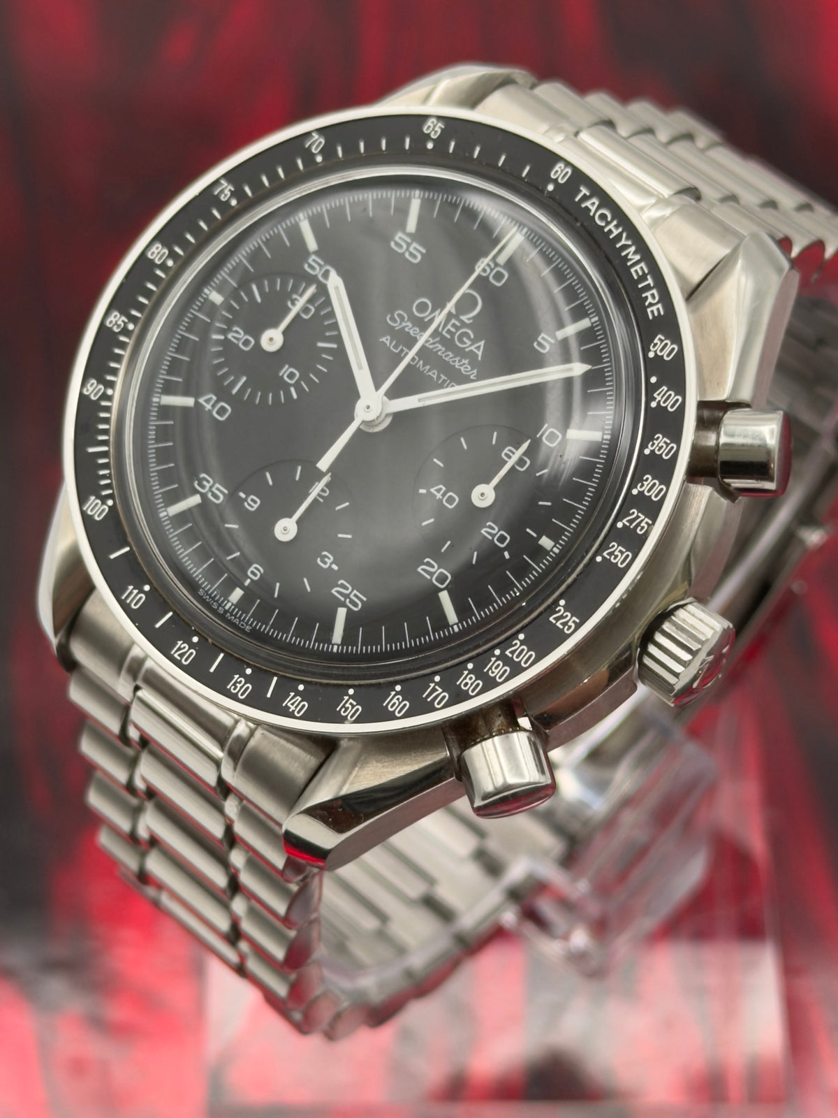 Omega Speedmaster Reduced 39mm Black Dial Steel Bracelet 3510.50.00 - Complete Set w/ Extra Links