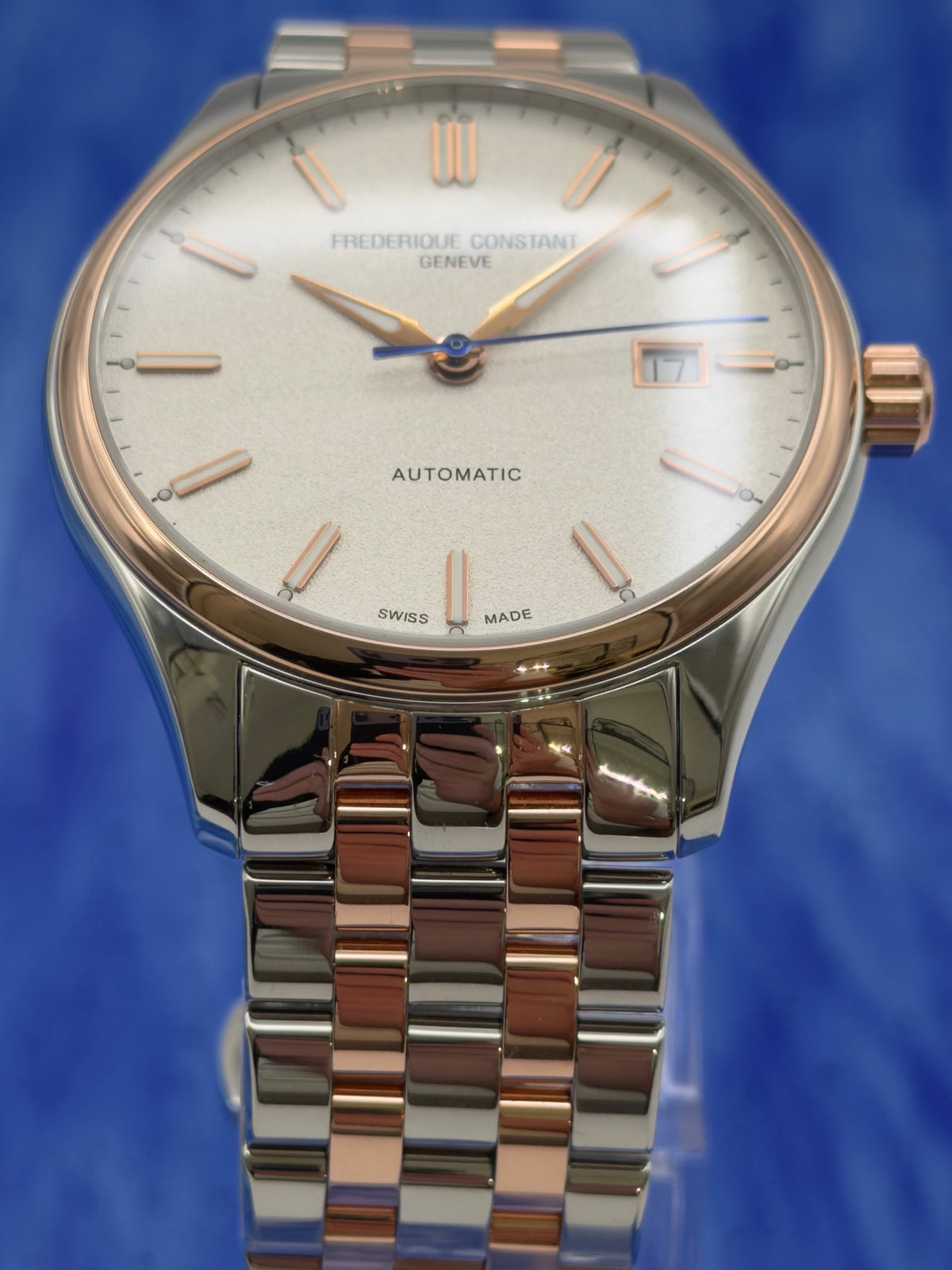 Frederique Constant Classics Automatic 40mm White Dial Two-Tone Rose Gold/Steel Bracelet FC-303SS5B2B - w/ Box