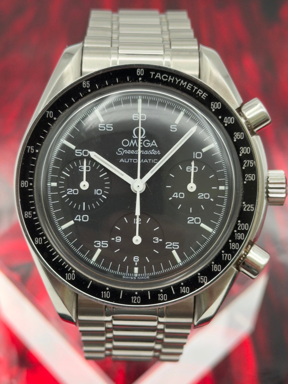 Omega Speedmaster Reduced 39mm Black Dial Steel Bracelet 3510.50.00 - Complete Set w/ Extra Links