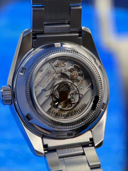 2022 Grand Seiko SBGJ235 Hi-Beat 36000 GMT 40mm “Mt. Iwate” Blue Dial on Bracelet Limited Edition Complete Set
