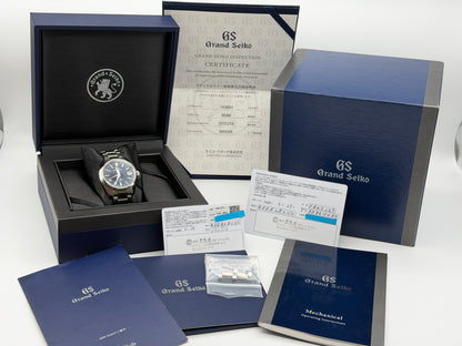 2022 Grand Seiko SBGJ235 Hi-Beat 36000 GMT 40mm “Mt. Iwate” Blue Dial on Bracelet Limited Edition Complete Set