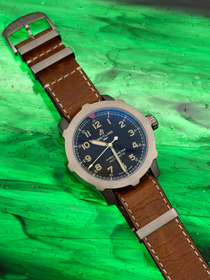 2022 Breitling Aviator Super 8 B20 Automatic 46mm Titanium "Green Dial" Complete Set w/ MFG Warranty