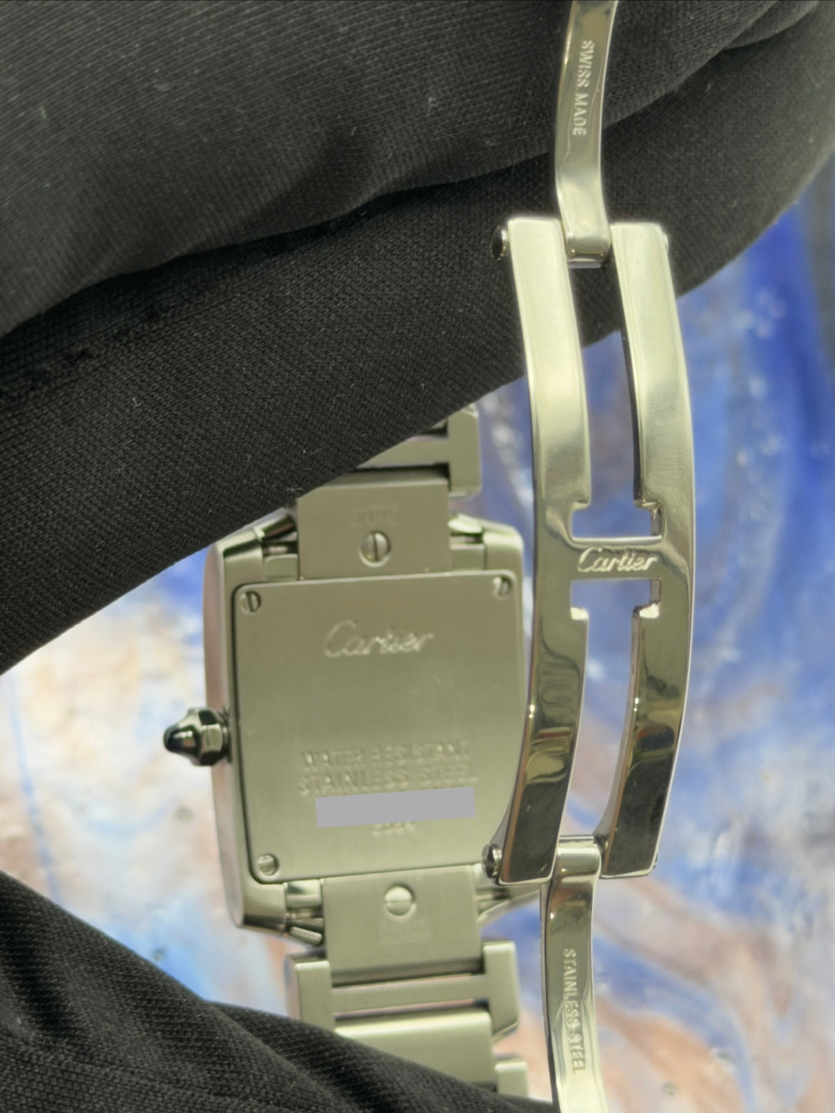 Cartier Tank Francaise Small 20x25mm White Roman Dial Steel Bracelet W51008Q3 w/ NEW Red Cartier Box