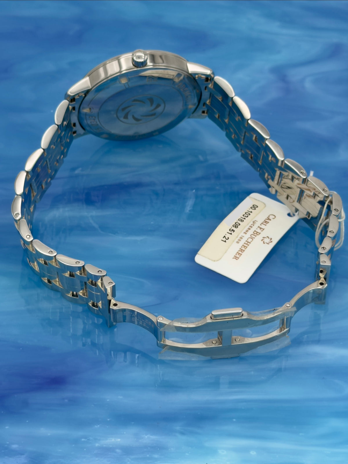 UNWORN w/ Tags Carl F. Bucherer Adamavi 40mm Blue Dial Steel bracelet 00.10318.08.51.21 ~ Watch Only & PLT Travel Case