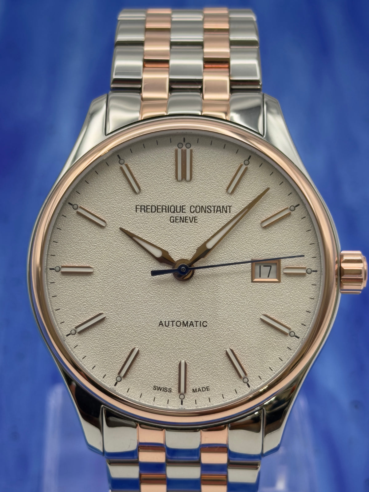 Frederique Constant Classics Automatic 40mm White Dial Two-Tone Rose Gold/Steel Bracelet FC-303SS5B2B - w/ Box