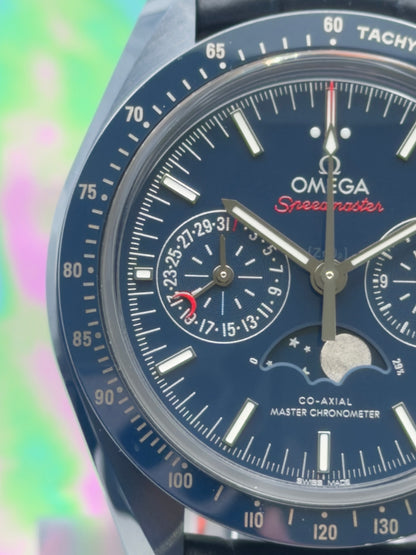 2022 Omega Speedmaster Moonphase “Blue Side of the Moon” 44.25MM Ceramic Automatic -UNWORN -Complete Set