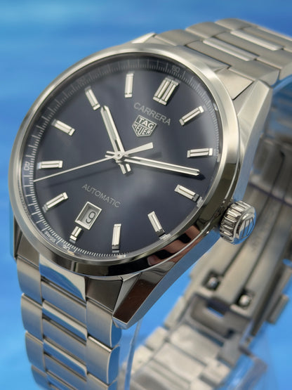 2025 TAG Heuer Carrera 5 Automatic 39mm Blue Dial SS Bracelet WBN2112.BA0639 - Complete Set - WARRANTY