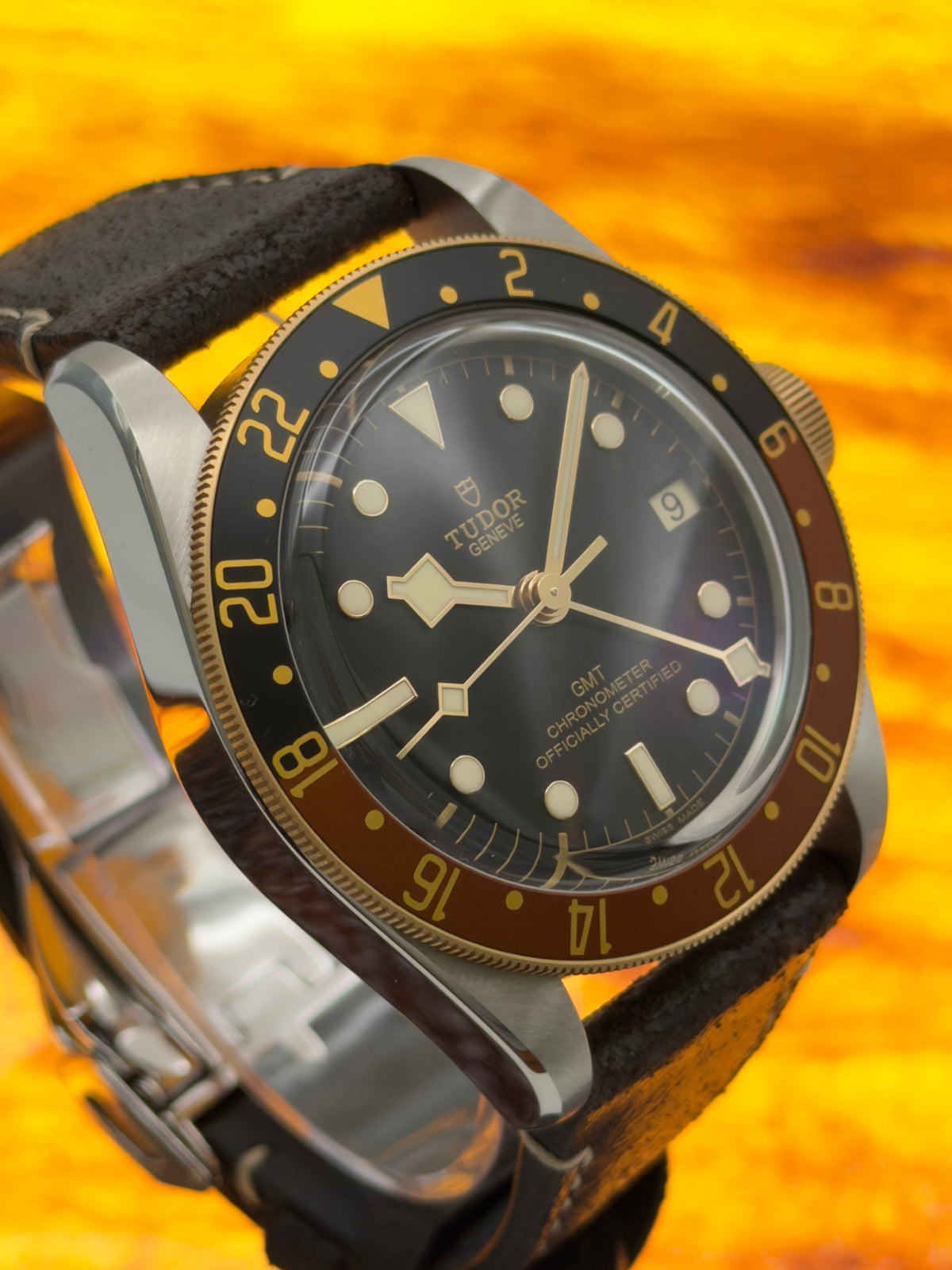 2023 Tudor Black Bay GMT S&G 2-Tone 41mm "Root Beer" w/ Leather band & Deploy Clasp M79833MN -Complete Set