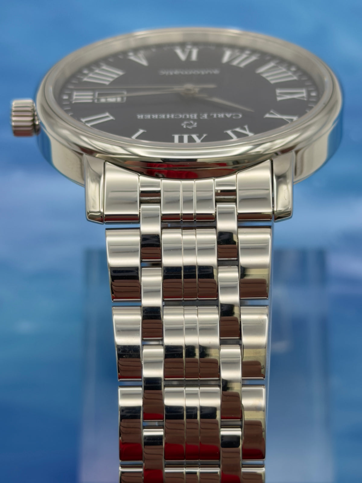 UNWORN w/ Tags Carl F. Bucherer Adamavi 40mm Blue Dial Steel bracelet 00.10318.08.51.21 ~ Watch Only & PLT Travel Case