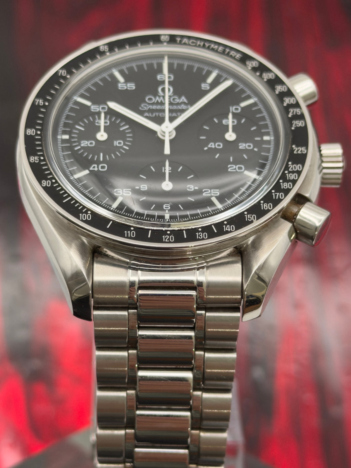 Omega Speedmaster Reduced 39mm Black Dial Steel Bracelet 3510.50.00 - Complete Set w/ Extra Links