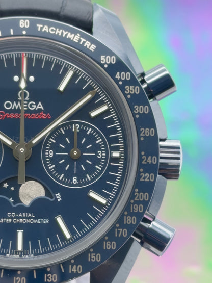 2022 Omega Speedmaster Moonphase “Blue Side of the Moon” 44.25MM Ceramic Automatic -UNWORN -Complete Set