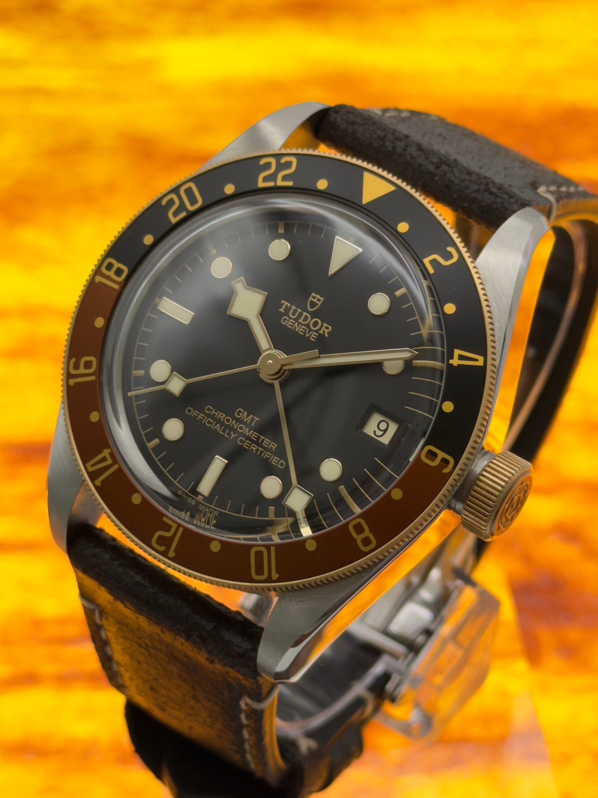 2023 Tudor Black Bay GMT S&G 2-Tone 41mm "Root Beer" w/ Leather band & Deploy Clasp M79833MN -Complete Set