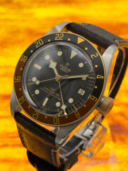 2023 Tudor Black Bay GMT S&G 2-Tone 41mm "Root Beer" w/ Leather band & Deploy Clasp M79833MN -Complete Set