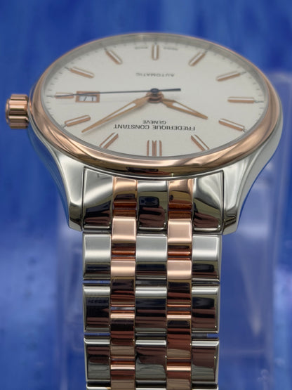 Frederique Constant Classics Automatic 40mm White Dial Two-Tone Rose Gold/Steel Bracelet FC-303SS5B2B - w/ Box