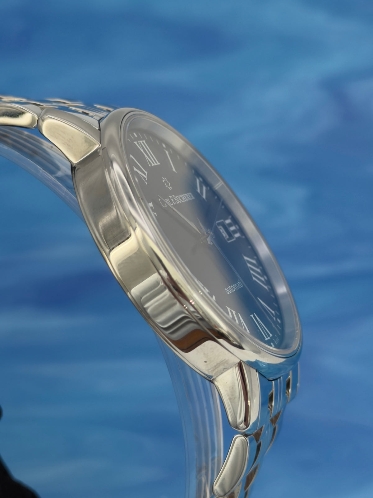 UNWORN w/ Tags Carl F. Bucherer Adamavi 40mm Blue Dial Steel bracelet 00.10318.08.51.21 ~ Watch Only & PLT Travel Case