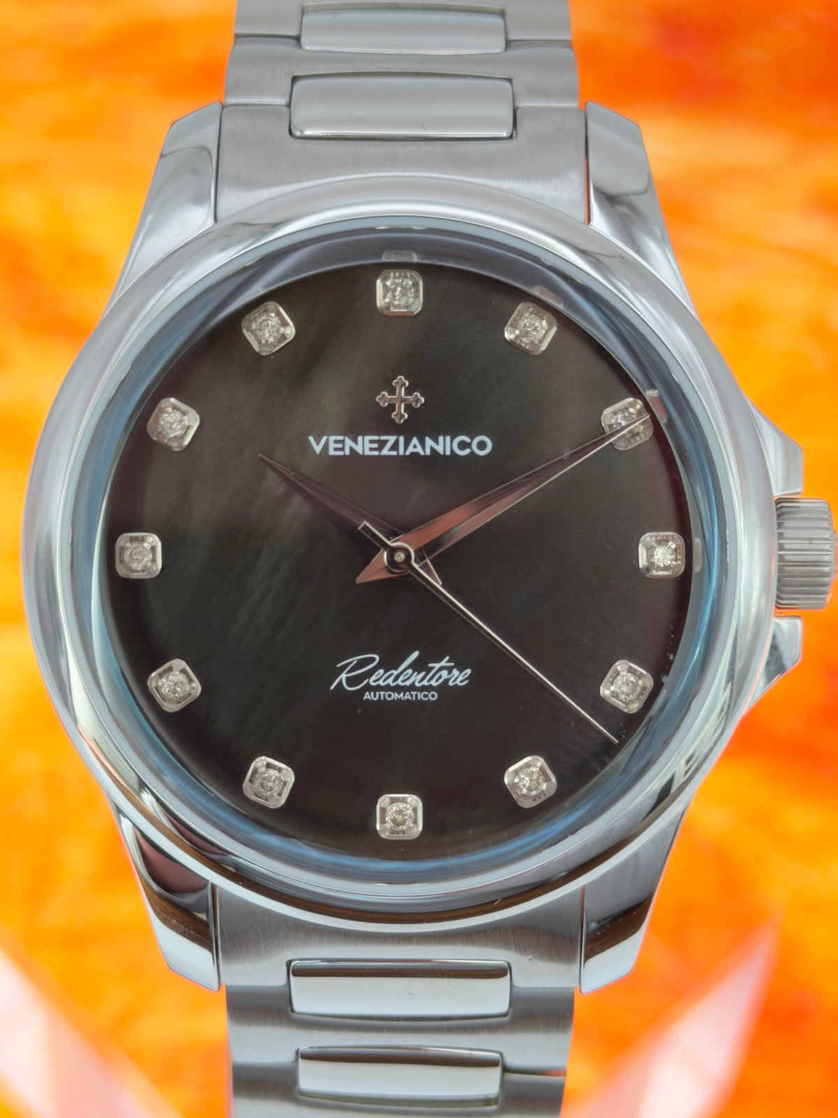 2024 Venezianico Redentore 36 mm Diamond Black Mother of Pearl Dial ~ 1121521C - Watch & Generic Box