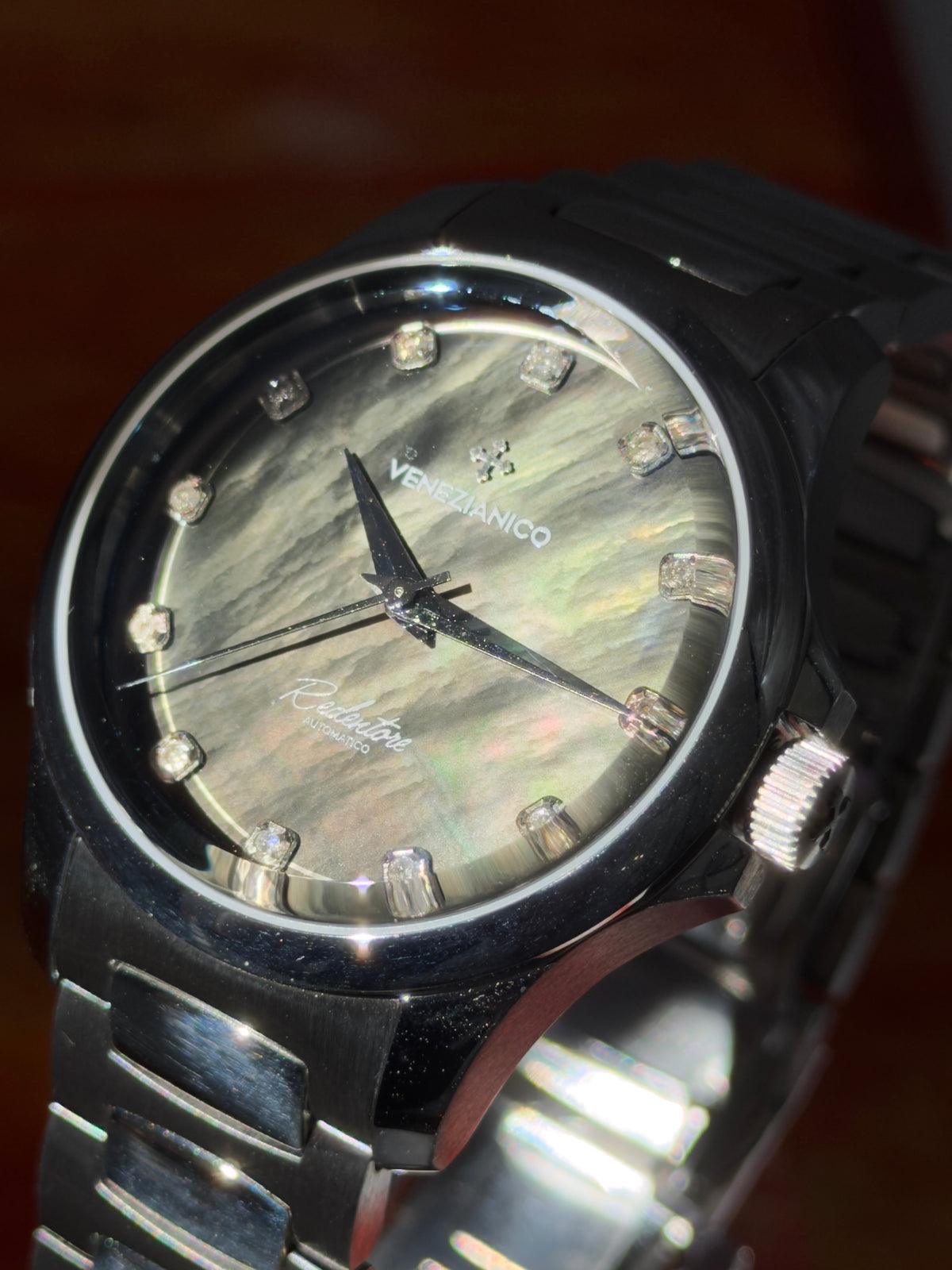 2024 Venezianico Redentore 36 mm Diamond Black Mother of Pearl Dial ~ 1121521C - Watch & Generic Box