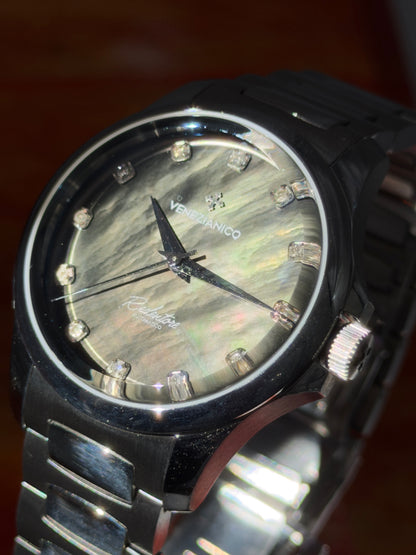 2024 Venezianico Redentore 36 mm Diamond Black Mother of Pearl Dial ~ 1121521C - Watch & Generic Box