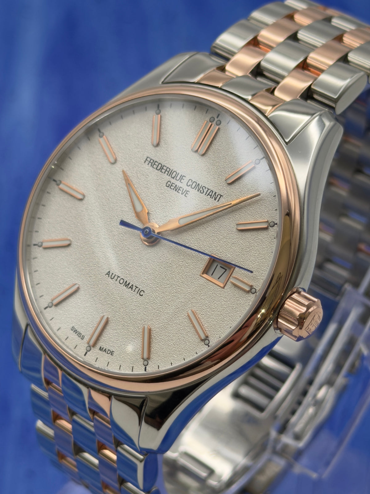 Frederique Constant Classics Automatic 40mm White Dial Two-Tone Rose Gold/Steel Bracelet FC-303SS5B2B - w/ Box