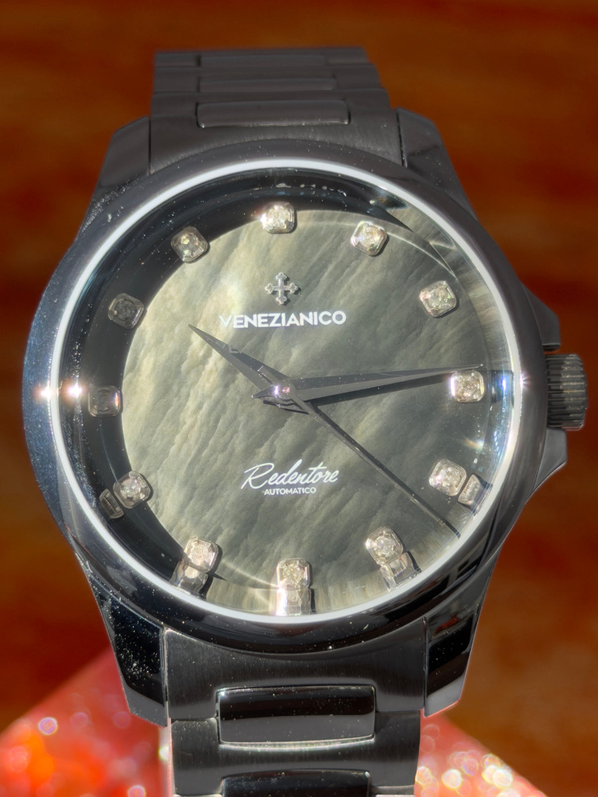 2024 Venezianico Redentore 36 mm Diamond Black Mother of Pearl Dial ~ 1121521C - Watch & Generic Box