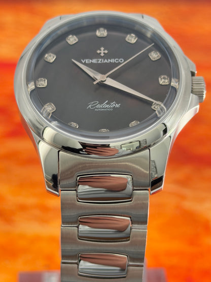2024 Venezianico Redentore 36 mm Diamond Black Mother of Pearl Dial ~ 1121521C - Watch & Generic Box