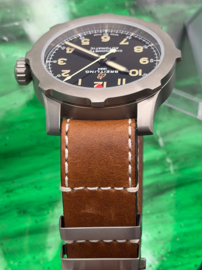 2022 Breitling Aviator Super 8 B20 Automatic 46mm Titanium "Green Dial" Complete Set w/ MFG Warranty