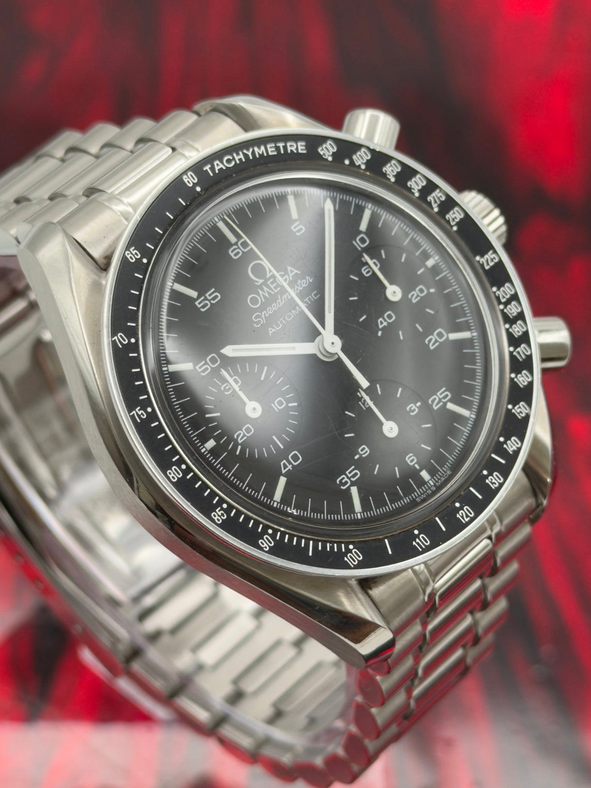 Omega Speedmaster Reduced 39mm Black Dial Steel Bracelet 3510.50.00 - Complete Set w/ Extra Links