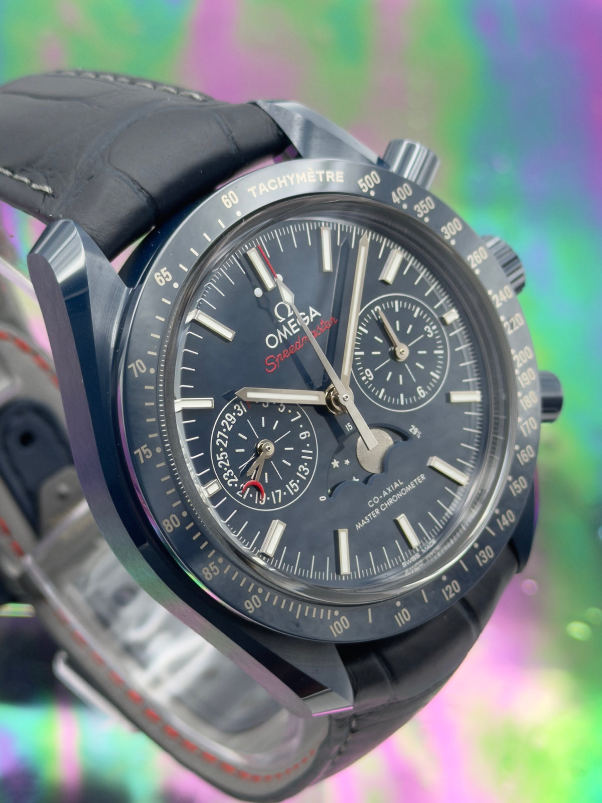 2022 Omega Speedmaster Moonphase “Blue Side of the Moon” 44.25MM Ceramic Automatic -UNWORN -Complete Set
