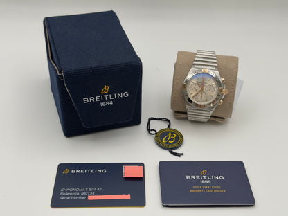 2023 Breitling Chronomat B01 42mm Stainless Steel & 18k Red Gold on SS Bracelet IB0134101G1A1 ~ Complete Set ~ WARRANTY