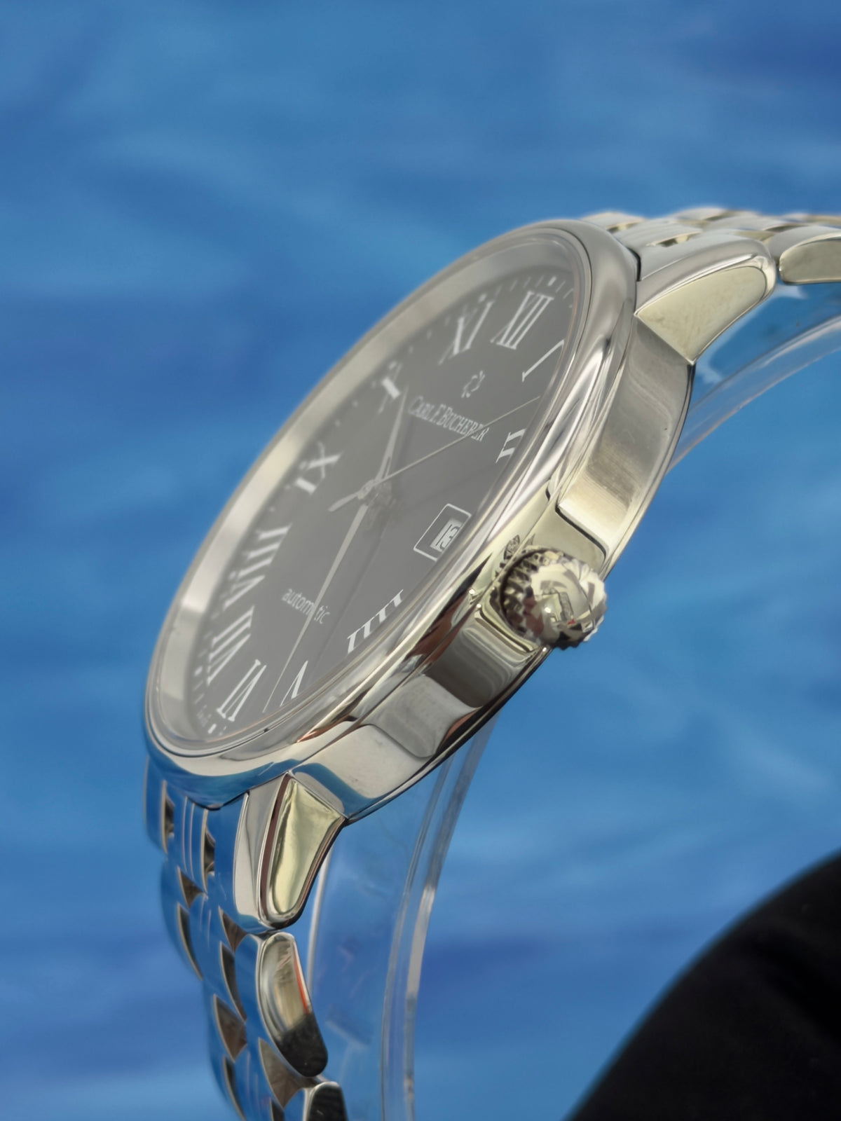 UNWORN w/ Tags Carl F. Bucherer Adamavi 40mm Blue Dial Steel bracelet 00.10318.08.51.21 ~ Watch Only & PLT Travel Case