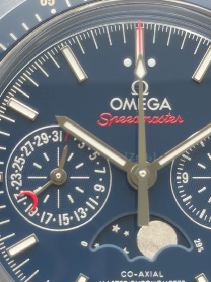 2022 Omega Speedmaster Moonphase “Blue Side of the Moon” 44.25MM Ceramic Automatic -UNWORN -Complete Set