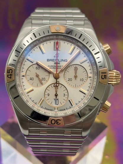 2023 Breitling Chronomat B01 42mm Stainless Steel & 18k Red Gold on SS Bracelet IB0134101G1A1 ~ Complete Set ~ WARRANTY