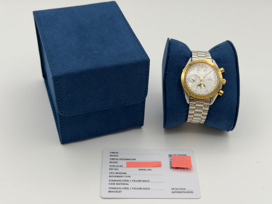 Omega Speedmaster Moonphase Triple Calendar 39mm White Dial Two-Tone bracelet 3330.20.00 - Watch Only