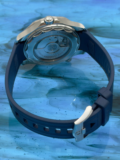 2022 OMEGA Seamaster 42mm Diver 300M Grey Wave Dial Blue Rubber Strap 210.32.42.20.06.001 ~ Complete Set ~ WARRANTY