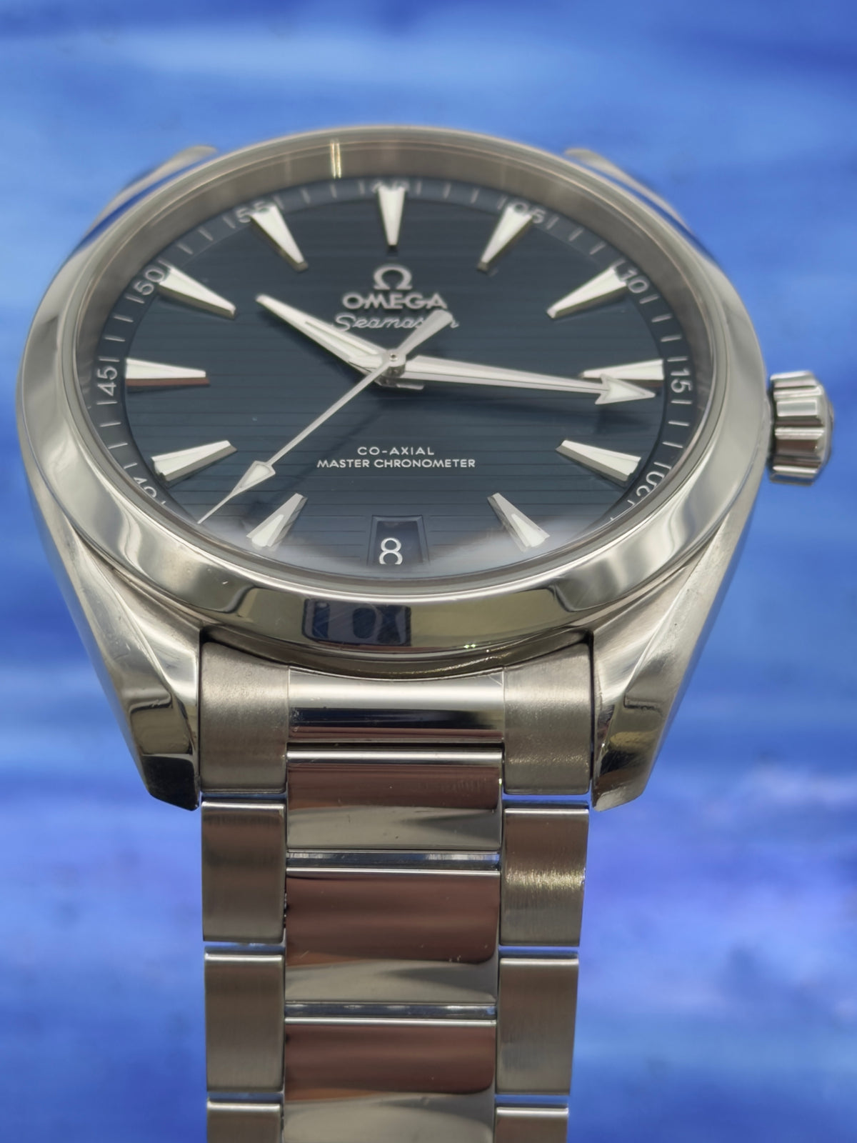 2023 Omega Seamaster 41mm Aqua Terra 150M "Teak" Blue Dial w/ SS Bracelet 220.10.41.21.03.004 ~ Complete Set - WARRANTY