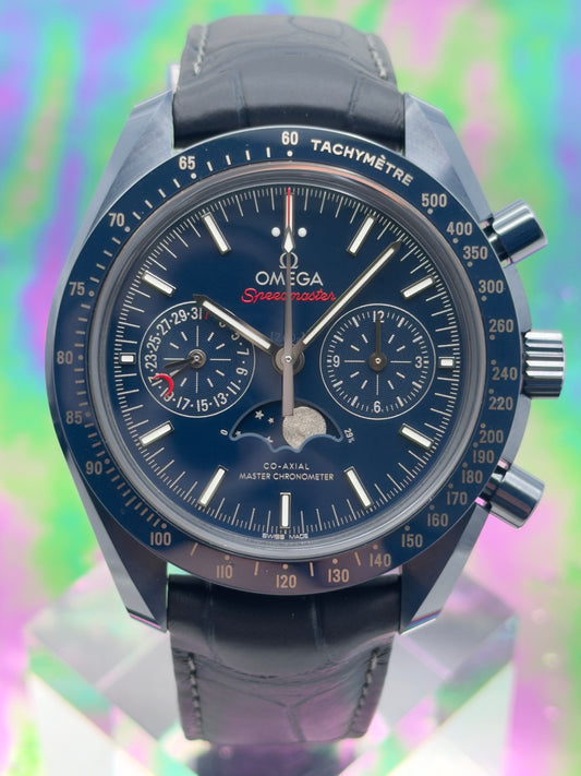 2022 Omega Speedmaster Moonphase “Blue Side of the Moon” 44.25MM Ceramic Automatic -UNWORN -Complete Set
