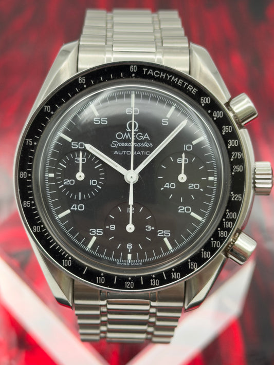 Omega Speedmaster Reduced 39mm Black Dial Steel Bracelet 3510.50.00 - Complete Set w/ Extra Links