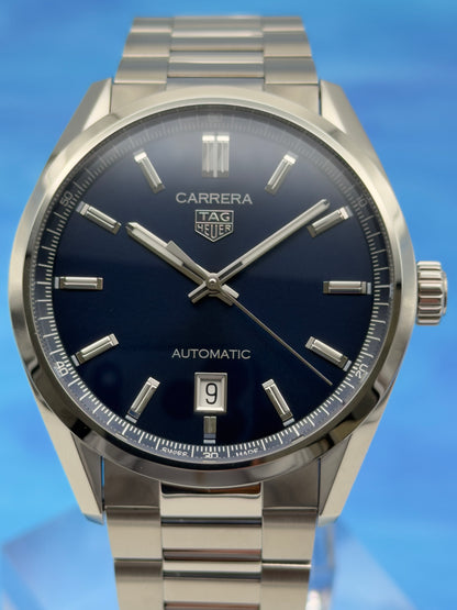 2025 TAG Heuer Carrera 5 Automatic 39mm Blue Dial SS Bracelet WBN2112.BA0639 - Complete Set - WARRANTY