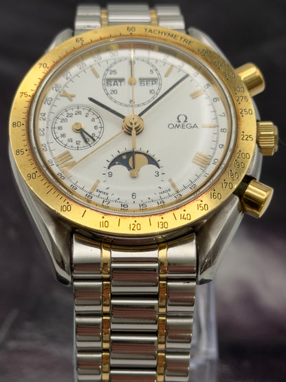 Omega Speedmaster Moonphase Triple Calendar 39mm White Dial Two-Tone bracelet 3330.20.00 - Watch Only