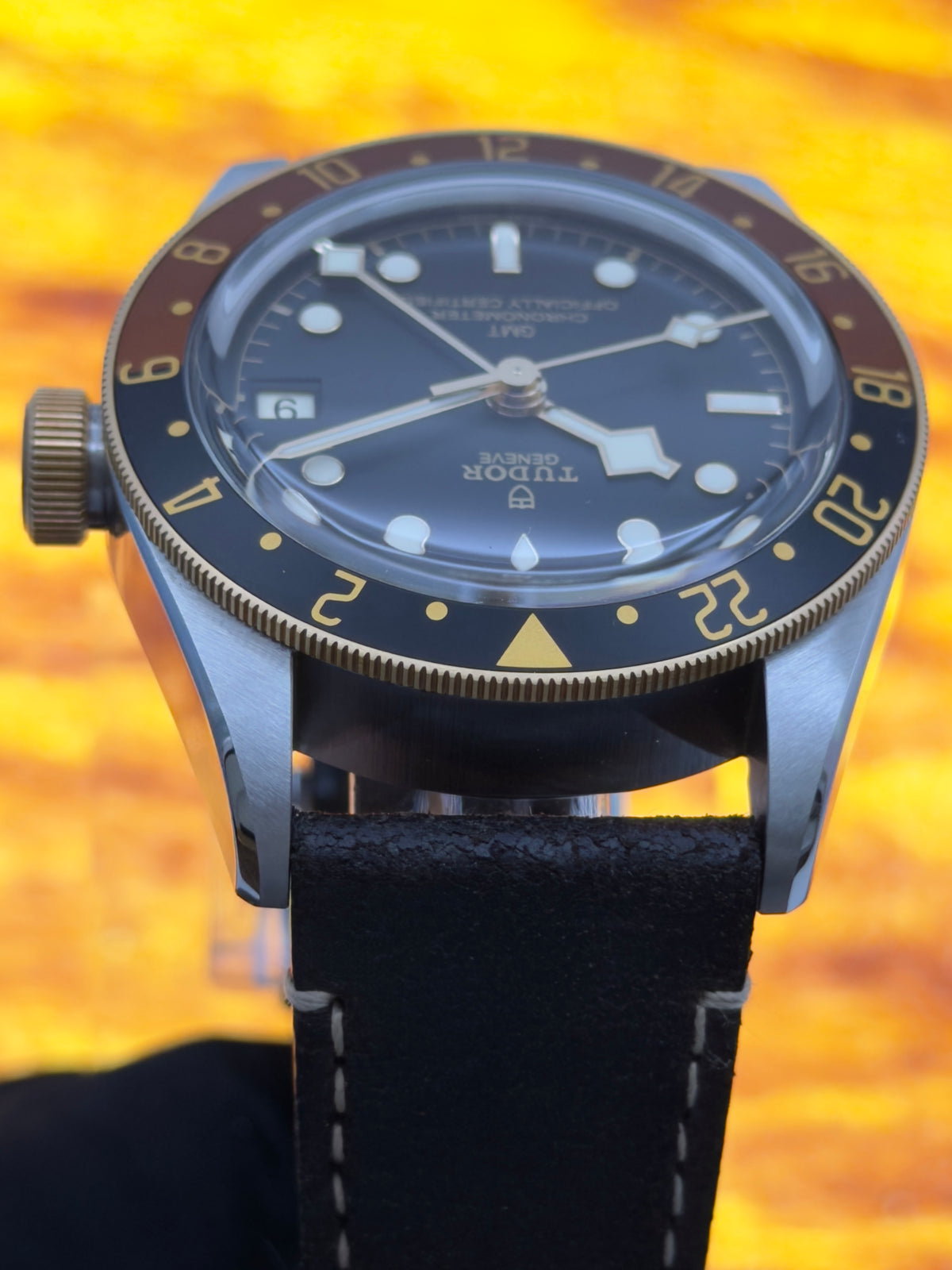 2023 Tudor Black Bay GMT S&G 2-Tone 41mm "Root Beer" w/ Leather band & Deploy Clasp M79833MN -Complete Set